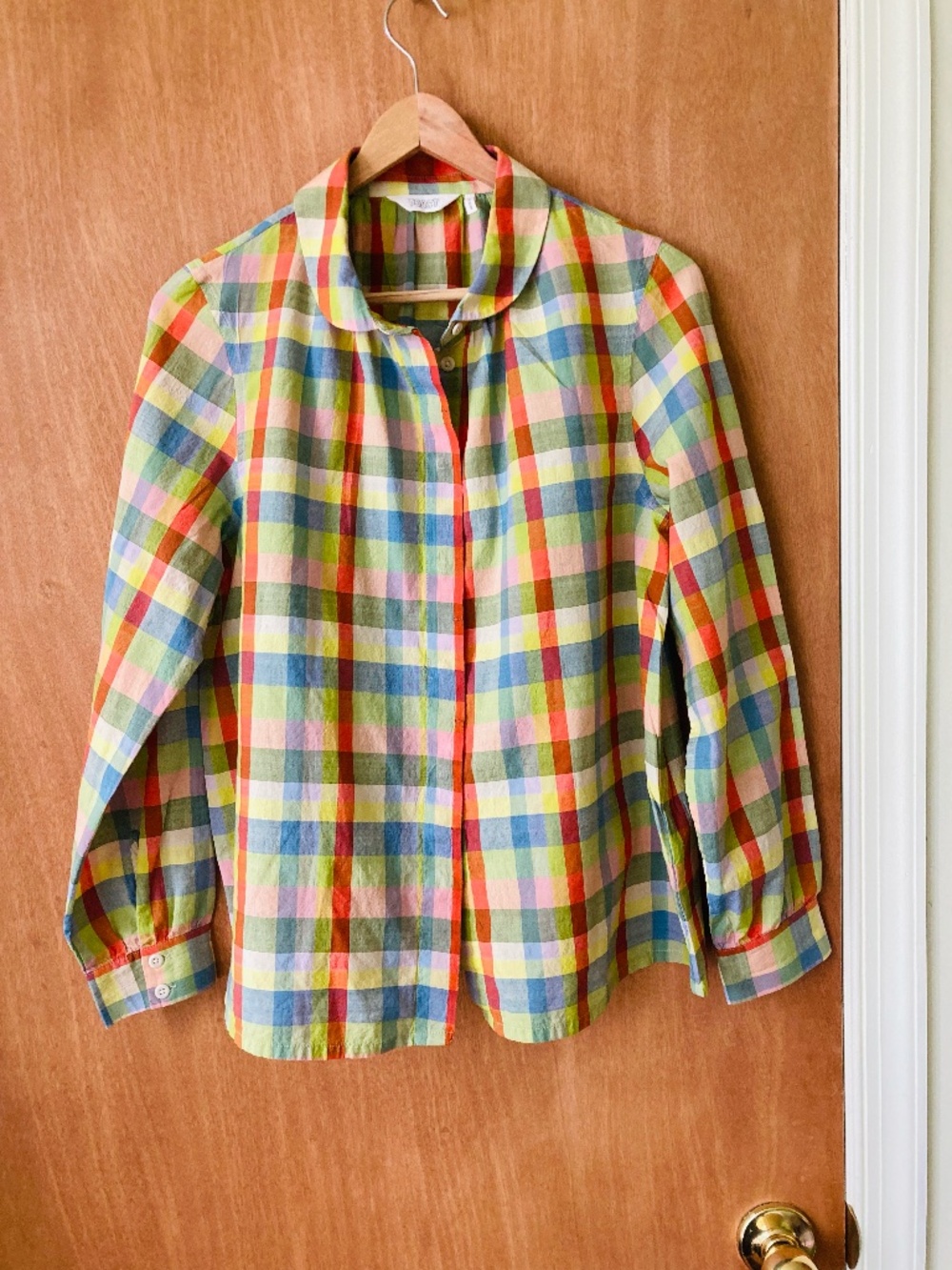 Madras cotton painter's blouse from TOAST, size UK 12